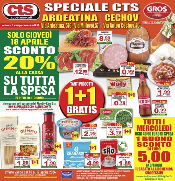 Volantino CTS Supermercati | 1+1 gratis | 11/4/2024 - 17/4/2024