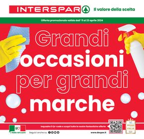 Volantino Interspar a Mestrino | Grandi occasioni per grandi marche | 11/4/2024 - 23/4/2024