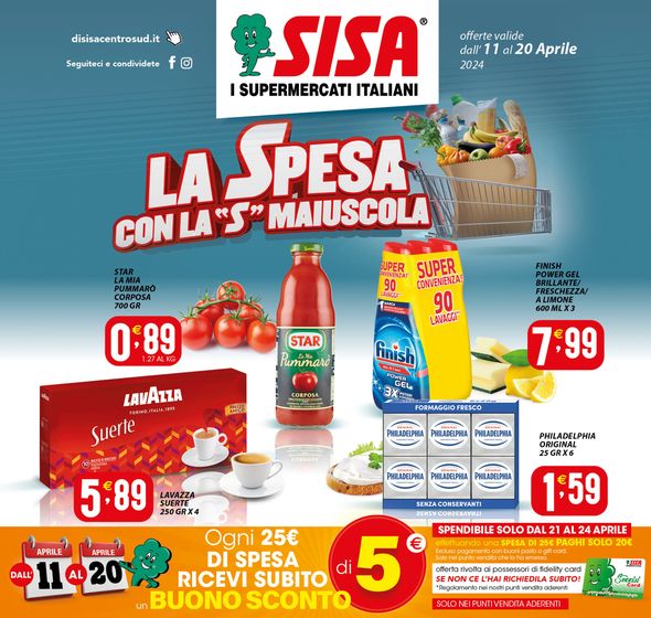 Volantino Sisa a Pagani | La spesa con la "S" maiuscola | 11/4/2024 - 20/4/2024