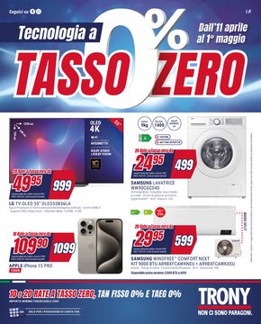 Offerte di Elettronica a Pergine Valsugana | Tasso zero in Trony | 11/4/2024 - 1/5/2024