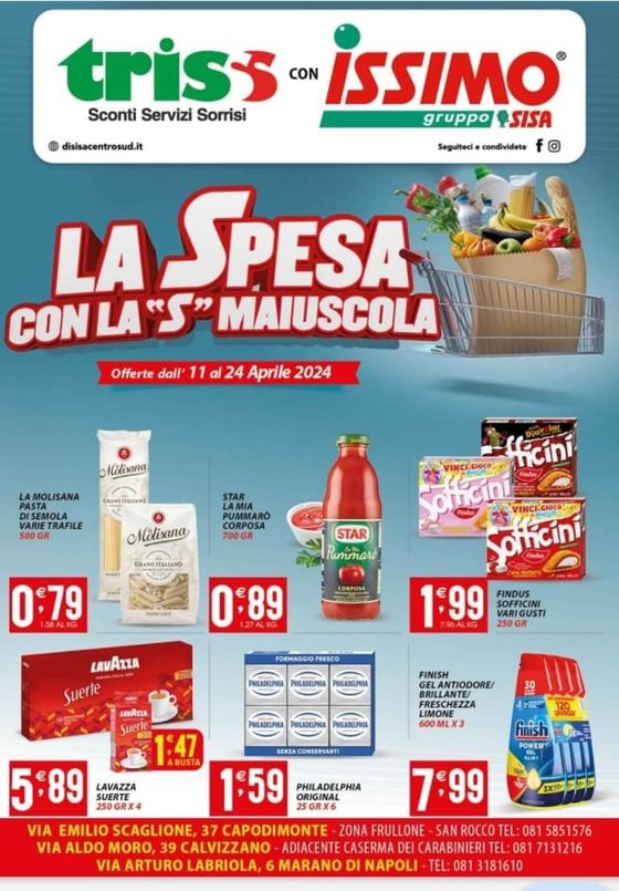 Volantino Supermercati Trisss a Napoli | La spesa con la maiuscola | 11/4/2024 - 24/4/2024