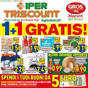Volantino Iper Triscount a Roma | 1+1 gratis | 11/4/2024 - 18/4/2024