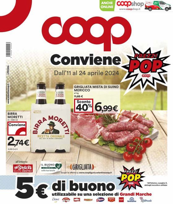 Volantino Coop a Finale Ligure |  Prezzi Pop | 12/4/2024 - 24/4/2024