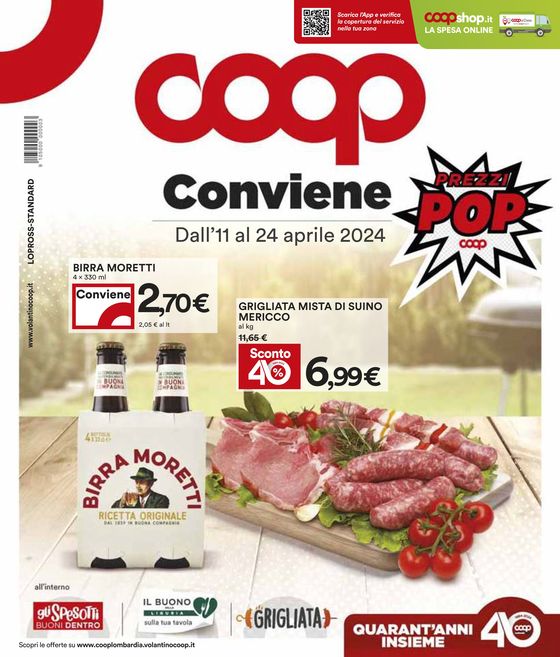 Volantino Coop a Gorgonzola |  Prezzi Pop  | 12/4/2024 - 24/4/2024