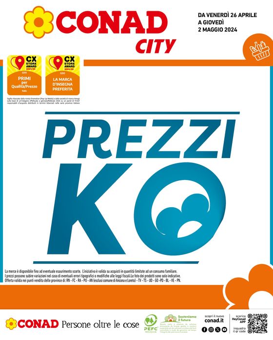 Volantino Conad City a Trieste | Prezzi Ko | 26/4/2024 - 2/5/2024