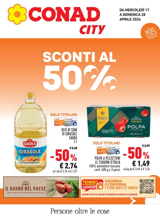 Volantino Conad City a Pomezia | Sconti al 50% | 17/4/2024 - 28/4/2024