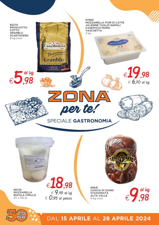 Volantino ZONA a Sarzana | Speciale Gastronomia | 15/4/2024 - 28/4/2024
