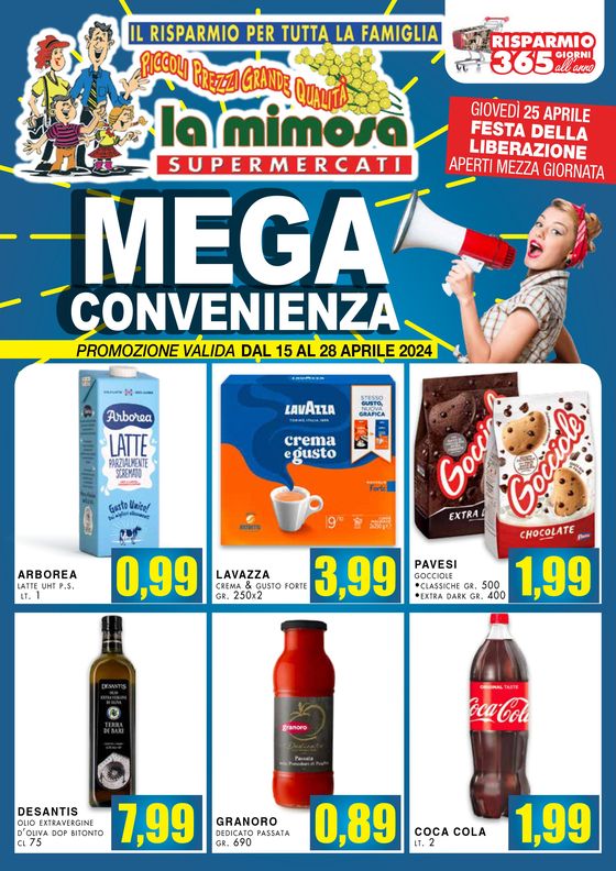 Volantino La Mimosa Supermercati a San Giuseppe Vesuviano | Mega convenienza | 15/4/2024 - 28/4/2024