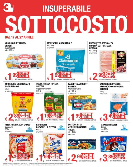 Volantino Tre Valli Supermercato a Villa d'Almè | Sotto costo | 17/4/2024 - 27/4/2024