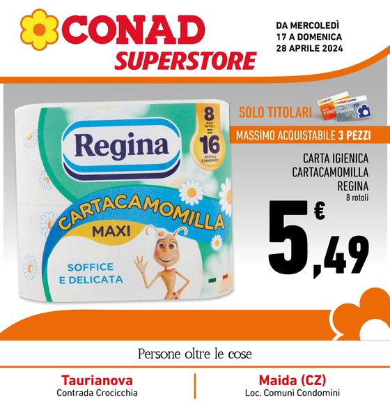 Volantino Conad Superstore a Maida | Le extra offerte  | 17/4/2024 - 28/4/2024