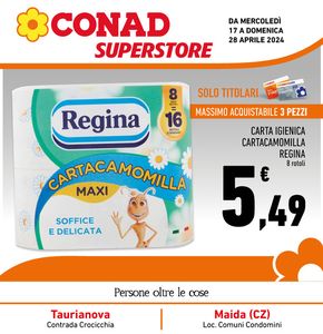Offerte di Iper e super a Gioiosa Ionica | Le extra offerte  in Conad Superstore | 17/4/2024 - 28/4/2024