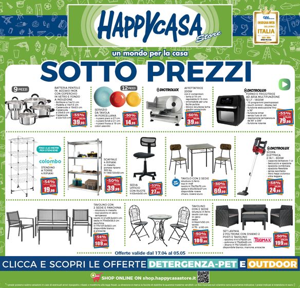 Volantino Happy Casa Store a Parma | Un mondo per la casa | 17/4/2024 - 5/5/2024