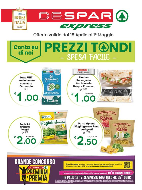 Volantino Despar Express a Rossiglione | Prezzi Tondi | 18/4/2024 - 1/5/2024