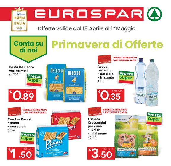 Volantino Eurospar a Rivoli | Primavera di offerte | 18/4/2024 - 1/5/2024