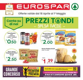 Volantino Eurospar a San Giuliano Milanese | Prezzi Tondi | 18/4/2024 - 1/5/2024