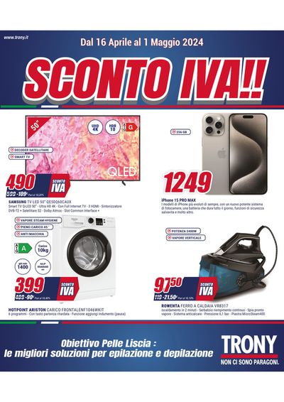 Volantino Trony a Sarno | Sconto IVA | 16/4/2024 - 1/5/2024