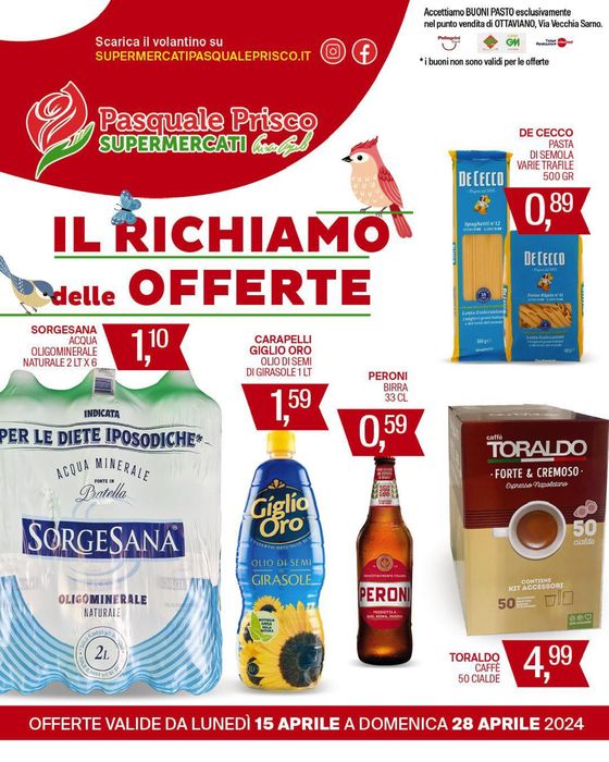 Volantino Supermercati Prisco a Ottaviano | Offerte | 15/4/2024 - 28/4/2024
