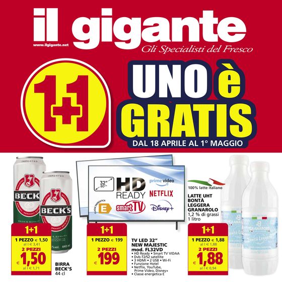 Volantino Il Gigante a Gaglianico | 1+1 | 18/4/2024 - 1/5/2024