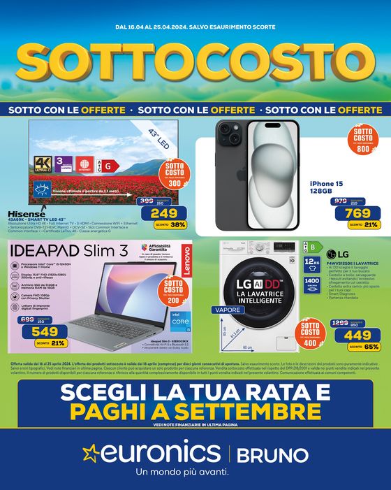 Volantino Euronics a Cusano Milanino | SOTTOCOSTO | 16/4/2024 - 25/4/2024