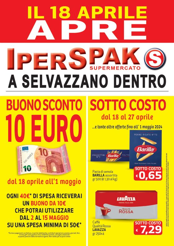 Volantino IperSpak | Ogni giorno prezzi bassi  | 18/4/2024 - 1/5/2024