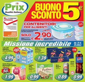 Offerte di Discount a San Martino di Lupari | Buono sconto 5€ in Prix | 16/4/2024 - 29/4/2024