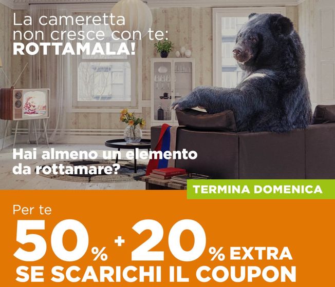 Volantino Mondo Camerette  a Giugliano in Campania | La cameretta non cresce con te: Rottamala! | 16/4/2024 - 21/4/2024