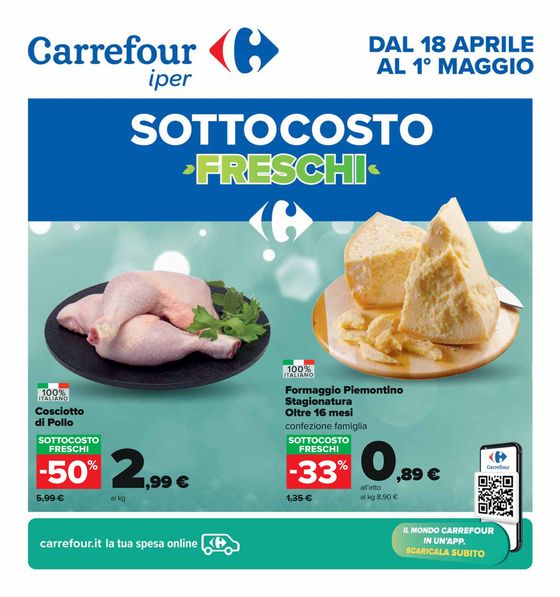 Volantino Carrefour Ipermercati a Pavia | Sottocosto freschi | 18/4/2024 - 1/5/2024