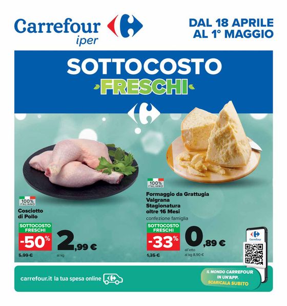 Volantino Carrefour Ipermercati a Quartu Sant'Elena | Sottocosto freschi | 18/4/2024 - 1/5/2024