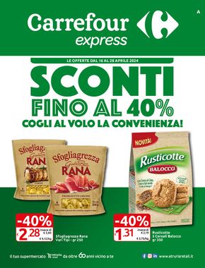 Volantino Carrefour Express a Carrara | Sconti fino al 40 % | 16/4/2024 - 28/4/2024