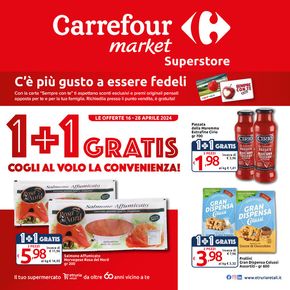Volantino Carrefour Market Superstore a Subbiano | 1+1 gratis | 16/4/2024 - 28/4/2024