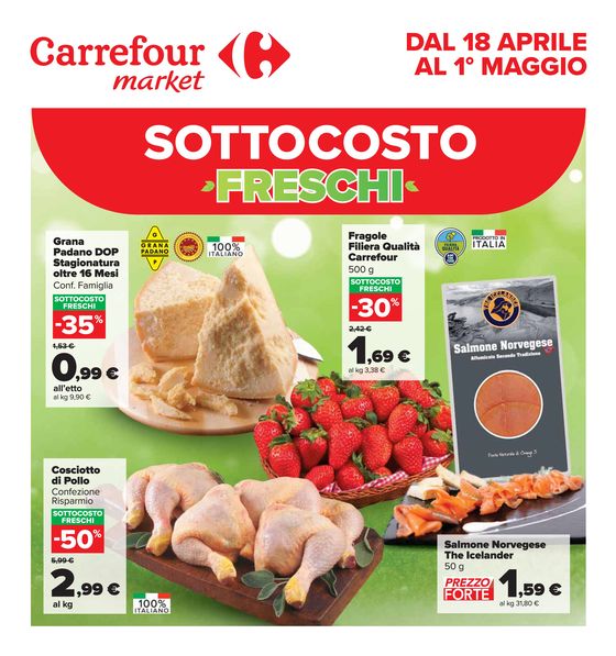 Volantino Carrefour Market | Sottocosto freschi | 18/4/2024 - 1/5/2024