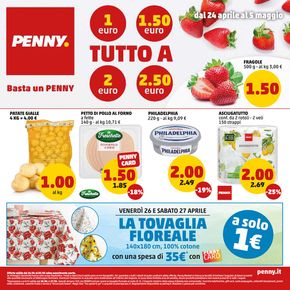 Offerte di Discount a Monsummano Terme | Tutto a 1 euro 1.5 euro 2 euro 2.5 euro in PENNY | 24/4/2024 - 5/5/2024