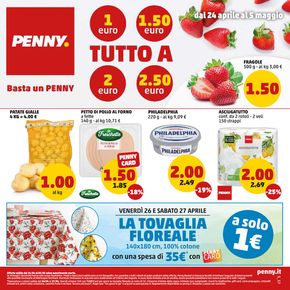 Offerte di Discount a San Cataldo | Tutto a 1 euro 1.5 euro 2 euro 2.5 euro in PENNY | 24/4/2024 - 5/5/2024