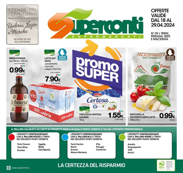 Volantino Superconti a Acquasparta | Promo super | 18/4/2024 - 29/4/2024