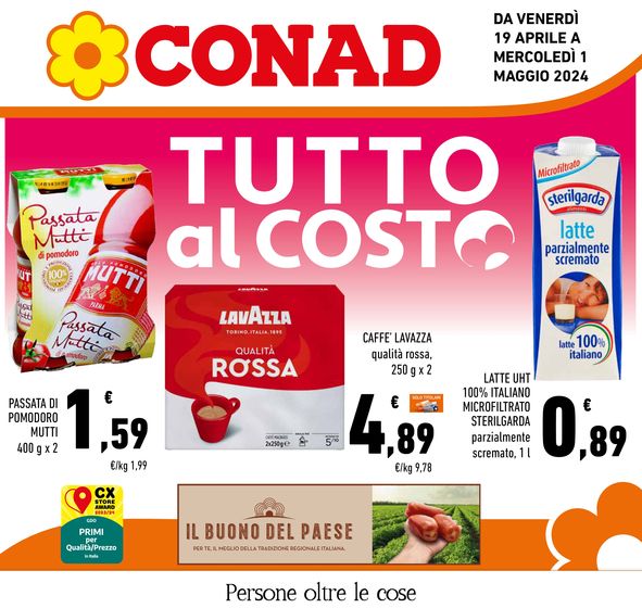 Volantino Conad a San Giovanni Rotondo | Tutto al costo | 19/4/2024 - 1/5/2024