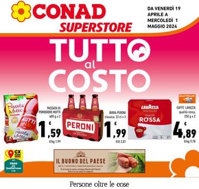 Offerte di Iper e super a Lecce | Tutto al costo in Conad Superstore | 19/4/2024 - 1/5/2024