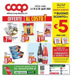 Offerte di Iper e super a Lecce | Offerte Al costo! in Coop | 19/4/2024 - 28/4/2024