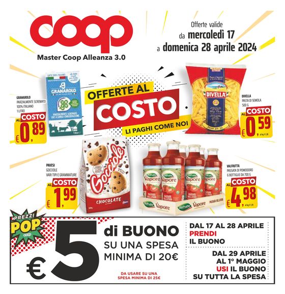 Volantino Coop a Cosenza | Offerte al costo  | 17/4/2024 - 28/4/2024