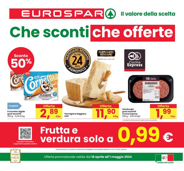 Volantino Eurospar a Cremona | Che sconti che offerte | 18/4/2024 - 1/5/2024