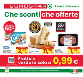 Volantino Eurospar a Castelvetro Piacentino | Che sconti che offerte | 18/4/2024 - 1/5/2024