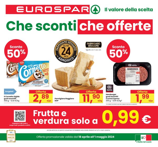 Volantino Eurospar a Santarcangelo di Romagna | Che sconti che offerte | 18/4/2024 - 1/5/2024