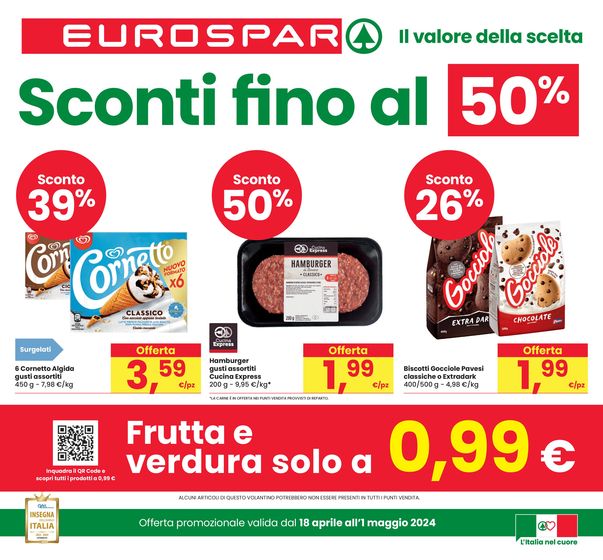 Volantino Eurospar a Arco | Sconti fino al 50% | 18/4/2024 - 1/5/2024