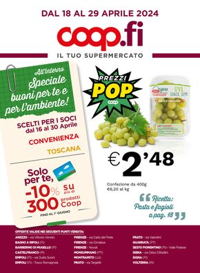 Offerte di Iper e super a Volterra | Prezzi pop in Coop | 18/4/2024 - 29/4/2024