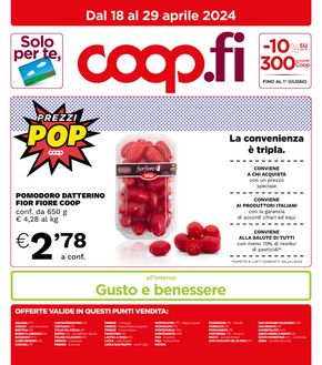 Volantino Coop a Pontedera | Prezzi pop | 18/4/2024 - 29/4/2024