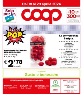 Offerte di Iper e super a Sinalunga | Prezzi pop in Coop | 18/4/2024 - 29/4/2024