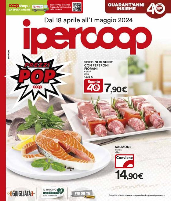 Volantino Ipercoop a Mapello | Prezzi Pop | 18/4/2024 - 1/5/2024