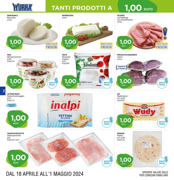 Volantino Hurrà Discount a Cerveteri | Tanti prodotti a 1,00 1,50 2,00 | 18/4/2024 - 1/5/2024