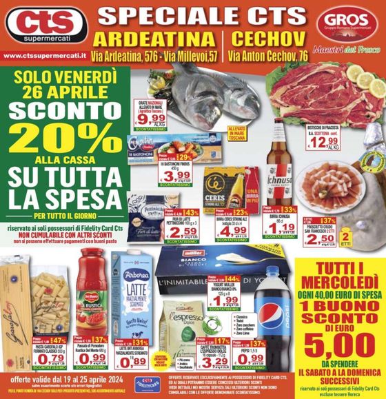 Volantino CTS Supermercati | Sconto 20% | 19/4/2024 - 25/4/2024