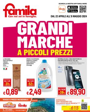 Volantino Famila a Castelnovo ne' Monti | Grandi marchi a piccoli prezzi! | 22/4/2024 - 8/5/2024