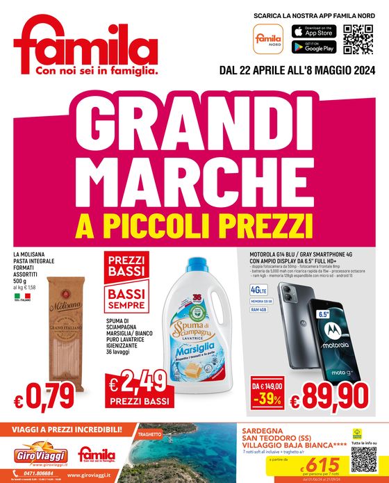 Volantino Famila a Arluno | Grandi marchi a piccoli prezzi! | 22/4/2024 - 8/5/2024
